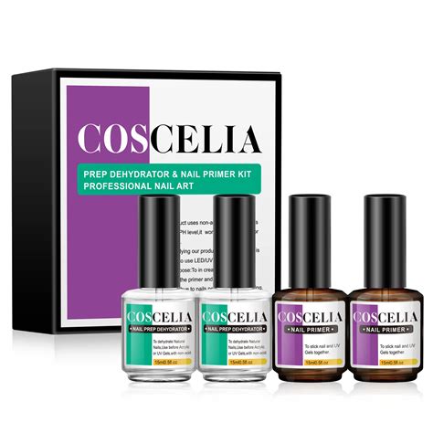 Coscelia 15ml Nail Primer Prep Dehydrator Tempered Top Coat Nail Art Tools Long Lasting Soak Off