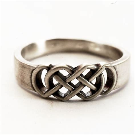 Celtic Ring With Infinity Knot Design In Sterling Silver Etsy