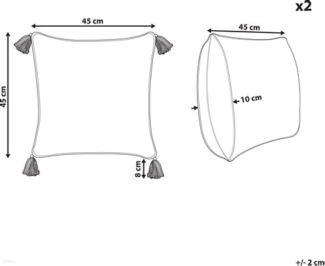 Beliani 2 Poduszki Dekoracyjne Zdejmowana Poszewka Boho Styl 45X Cm