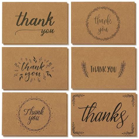 Thank You Cards 36 Count Thank You Notes Kraft Paper Bulk Thank You