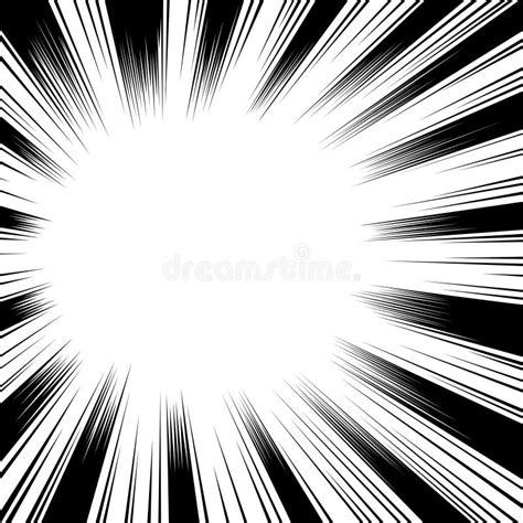 Comic Book Black And White Radial Lines Background Sun Ray Or Star