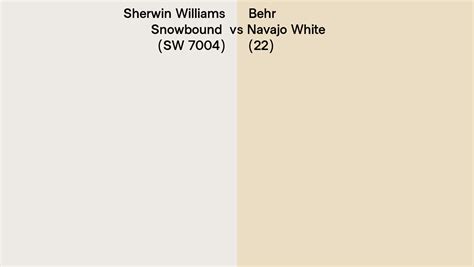 Sherwin Williams Snowbound Sw 7004 Vs Behr Navajo White 22 Side By Side Comparison