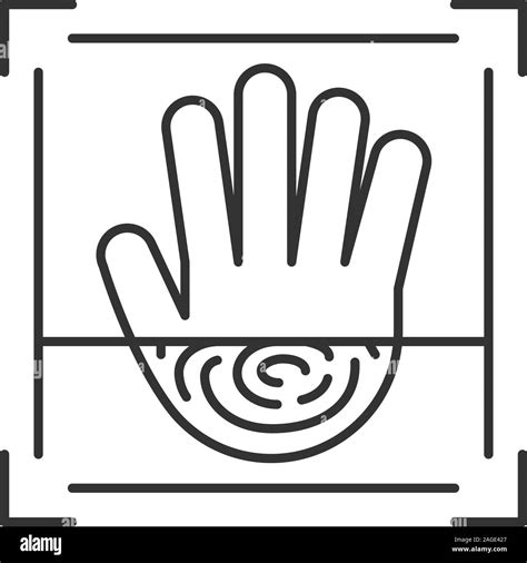 Biometric Hand Scanning Linear Icon Palm Recognition Thin Line