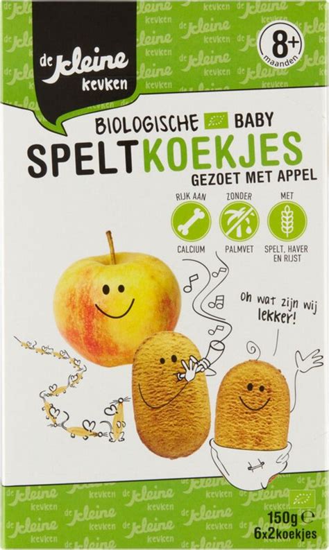 De Kleine Keuken Bio Speltkoekjes Appel Gr Bol