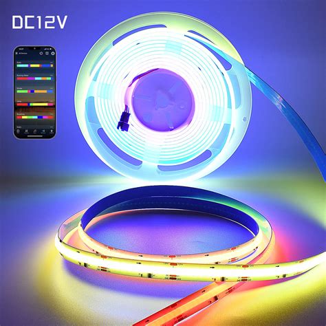 M Cob Led Strip Light Leds M Pixel Ws Rgb Ic Addressable