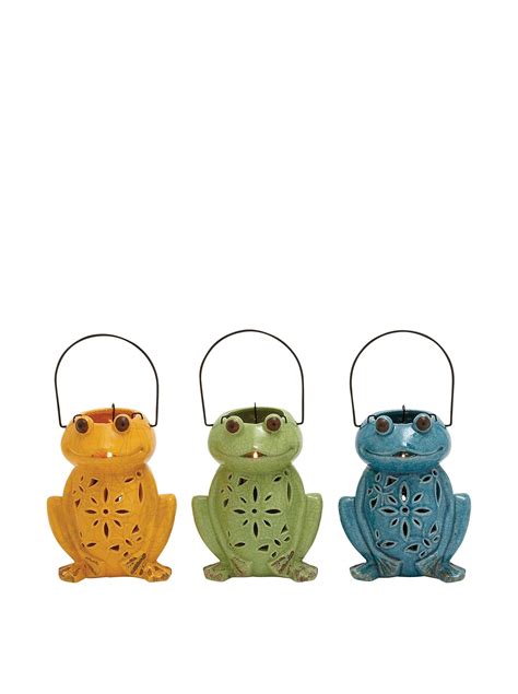 Set Of Assorted Ceramic Frog Lanterns Multi At Myhabit Ceramic