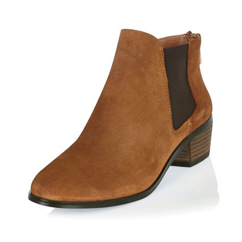 River Island Tan Suede Low Ankle Boots In Brown Tan Lyst