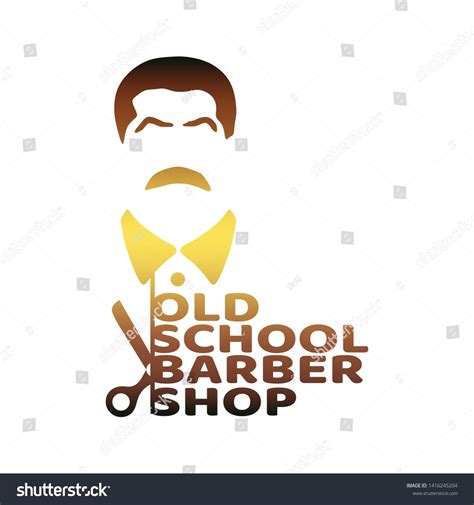 Vintage Old School Barber Shop Emblem Stock Illustration 1416245204