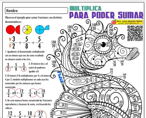 Ficha Suma De Fracciones Con Diferente Denominador Mi Sal N De Clases