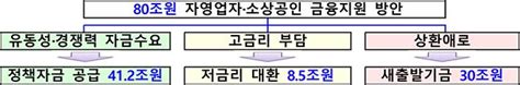 자영업자·소상공인에 80조 금융지원41조2천억 우선 공급