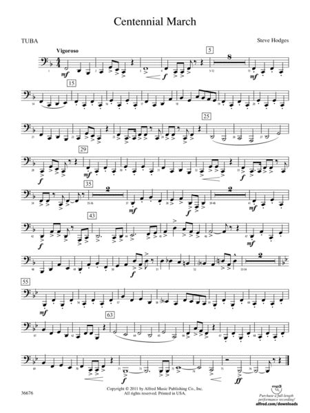 Centennial March: Tuba by Steve Hodges - Concert Band - Digital Sheet ...