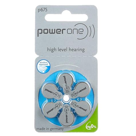 Power One Zinc Air Size 675 Pr44 6 Pcs Hearing Aid Battery Hearing Aid Batteries 145v A675