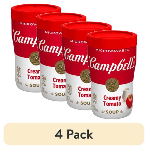 4 Pack Campbell S Sipping Soup Ready To Serve Creamy Tomato Soup 11 1 Oz Microwavable Cup