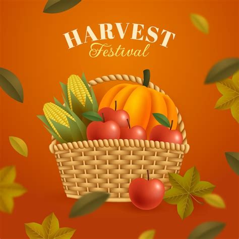 premium vector realistic harvest festival illustration