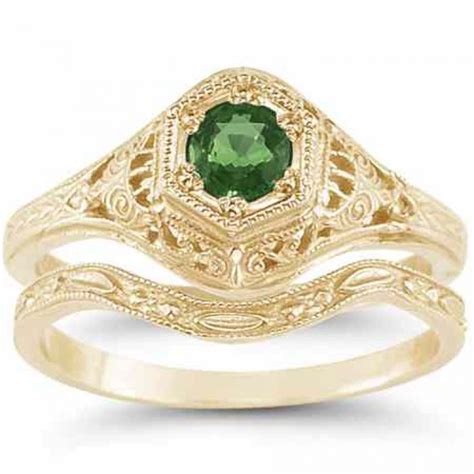 Wedding Rings : Victorian Antique Emerald Wedding Engagement ...