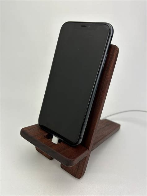 Wooden Walnut Phone Stand Etsy