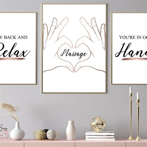 Rose Gold Massage Therapist Art Lay Back Relax Printable Etsy