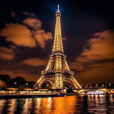 Premium Photo | Eiffel tower night view Paris France