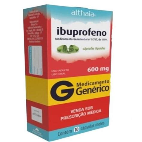 Ibuprofeno 600mg Cápsula Mole Caixa Com 10 Cápsulas Dor Mais Saúde