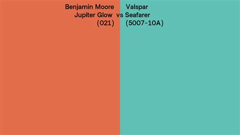 Benjamin Moore Jupiter Glow 021 Vs Valspar Seafarer 5007 10A Side