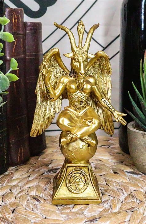 Ebros Gift Sabbatic Goat Idol Baphomet Resin Statue The Horned God Goat