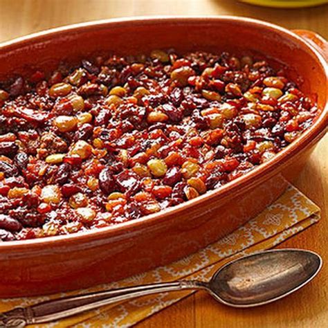 Calico Bean Bake Recipe With Lean Ground Beef Bacon Chopped Onion