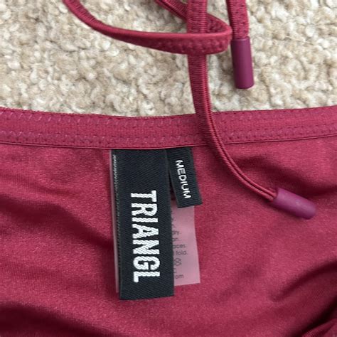 Triangl Vinca Bikini In Maroon Sparkle Top Size Depop