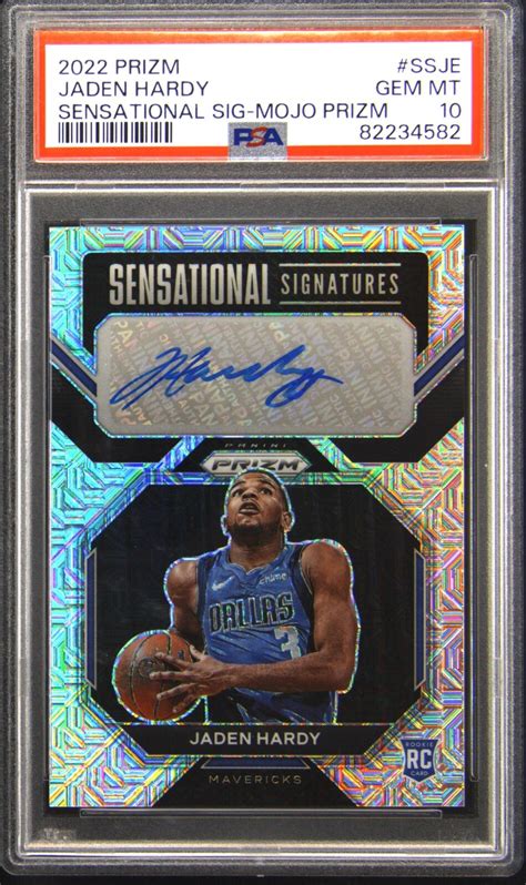 Jaden Hardy 2022 Prizm SS JE Sensational Signatures Mojo 25 Price