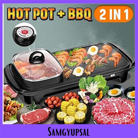 Korean Hotpot Samgyupsal Griller Korean Electric Griller Pan With Hotpot 2in1 Griller Lazada Ph