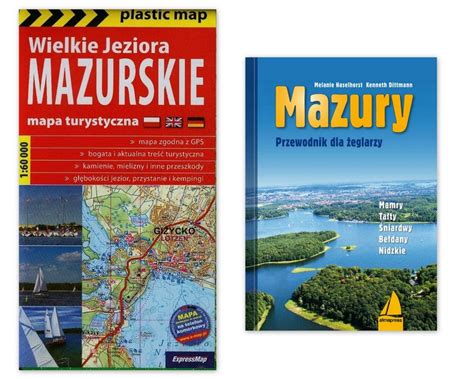 Mazury Mapa Wielkich Jezior Przewodnik żeglarzy 5507568939