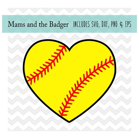 Softball Heart Svg Softball Love Svg Softball Heart Laces Etsy Svg