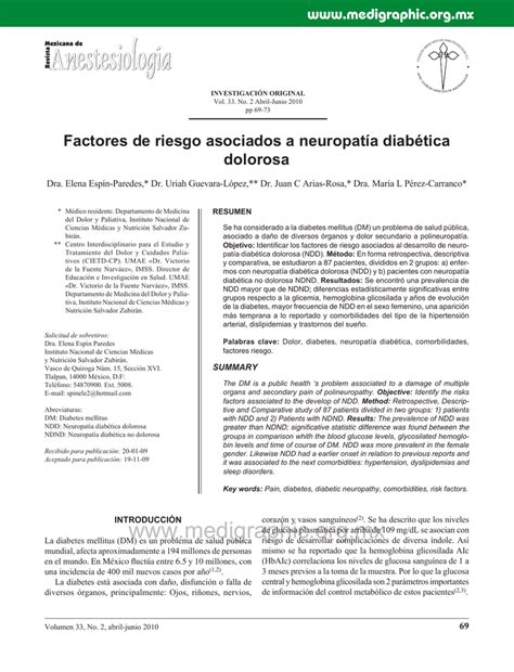 Factores de riesgo asociados a neuropatía