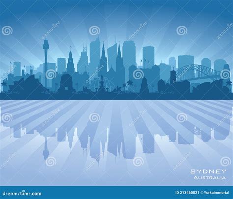 Sydney Australia City Skyline Vector Silhouette Stock Vector