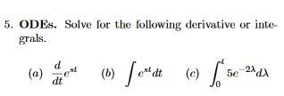 Solved ODEs Solve For The Following Derivative Or Chegg