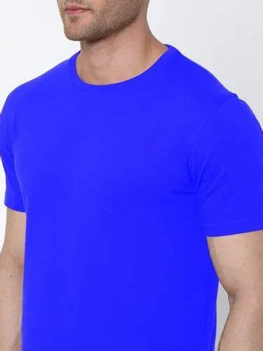 Hosiery Half Sleeve Royal Blue Mens Cotton Round Neck T Shirt Size