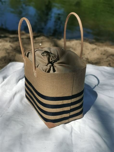 Grand Sac De Plage Sac De Plage De Toile De Jute Cabas Etsy