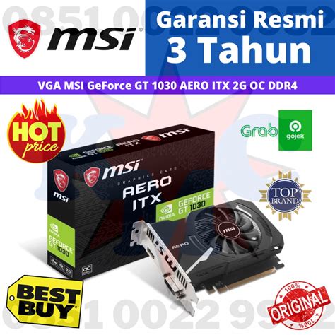 Jual VGA MSI Geforce GT 1030 AERO ITX 2G OC 2GB DDR4 GT1030 Resmi