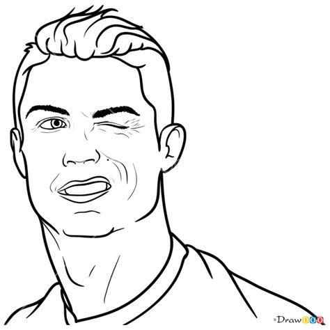 How To Draw Cristiano Portrait Celebrities Cristiano Ronaldo Easy