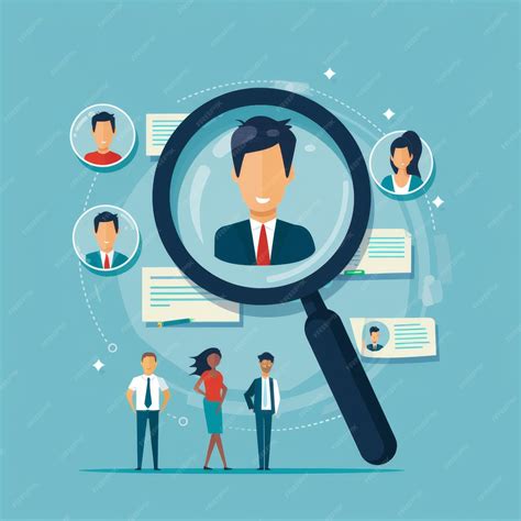 Hr managers choosing best candidate for work position using huge