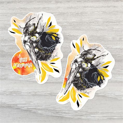 Bee sticker | Bee happy - Alaya Tsanova