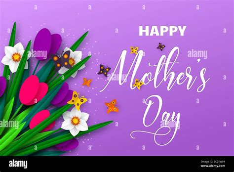 Happy Mothers Day Greeting Poster Stock Vector Image And Art Alamy