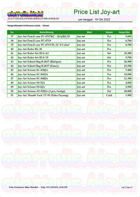 Daftar Harga Distributor Alat Tulis Kantor Atk Grosir Perlengkapan