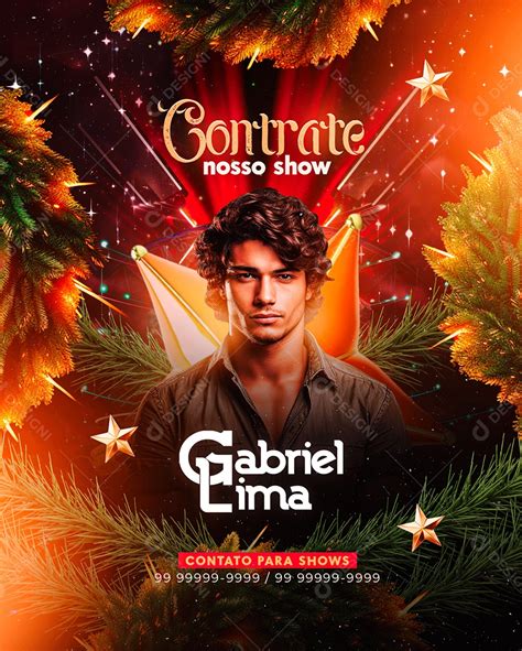 Flyer Natal Contrate Nosso Show Gabriel Lima Social Media Psd Edit Vel