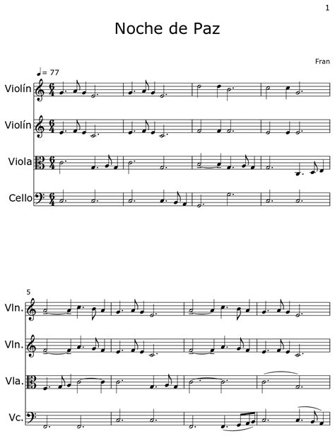 Noche De Paz Sheet Music For Violin Viola Cello