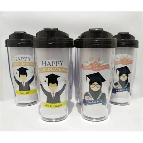 Jual Tumbler Botol Minum Wisuda Custom Foto Custome Desain Custom