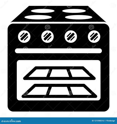 Horno Con El Icono De Cristal Estilo Simple Ilustraci N Del Vector