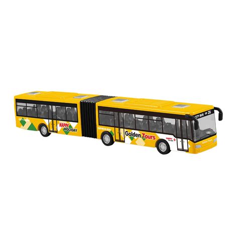 Diecast Bus Toy Two Section Articulated Bus Toy, Metal Decoration Alloy ...