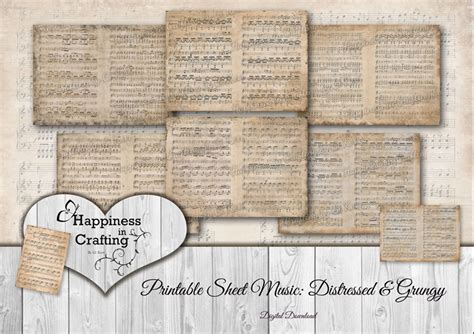 Printable Sheet Music Distressed Grungy Gi Kerr S Ko Fi Shop Ko