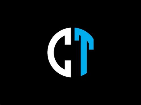 Un Logotipo En Blanco Y Negro Con La Palabra Ct Vector Premium