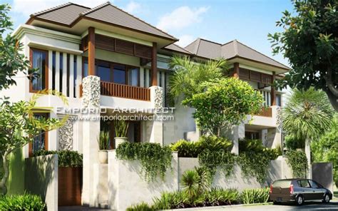 Desain Exterior Perumahan Villa Bali Lantai Bapak Elias Di